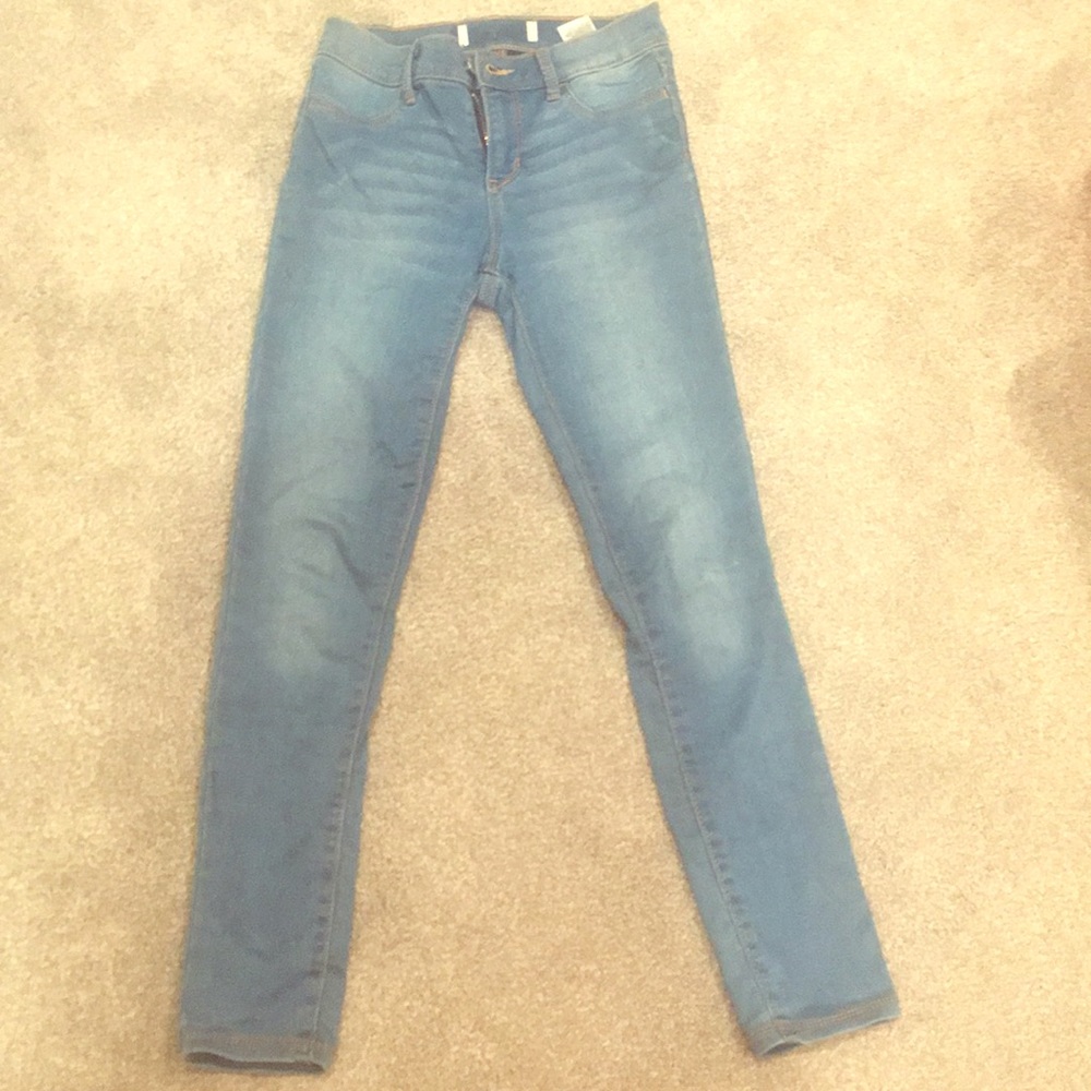 Cute girls faded jeans